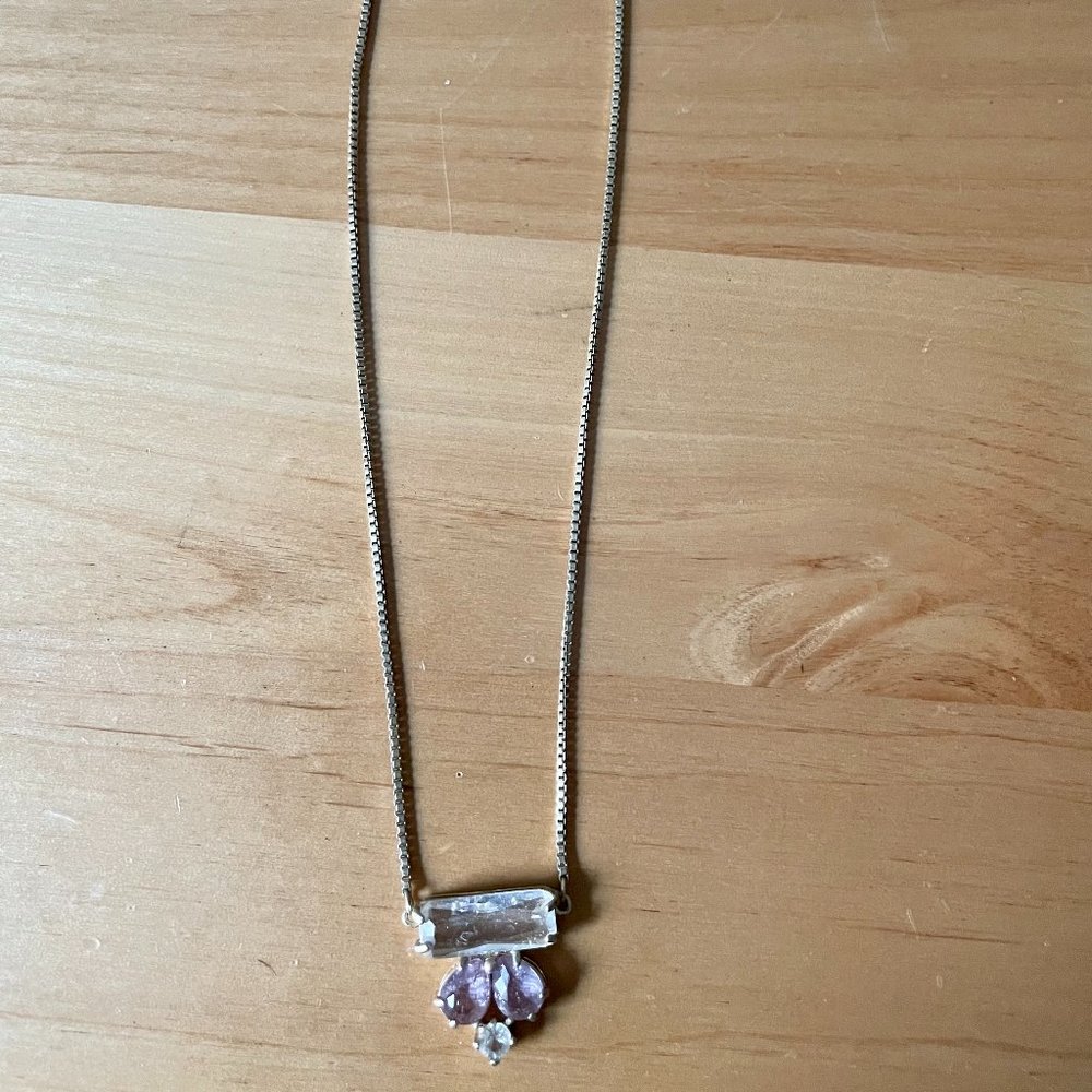 J.Crew Factory Bar and Stone Trio Necklace
